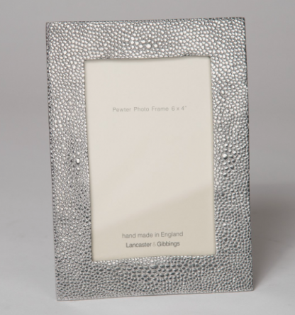 Lancaster & Gibbings Pewter Shagreen Frame 6"x 4"