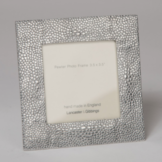 Lancaster & Gibbings Pewter Shagreen Frame 3.5"x 3.5"