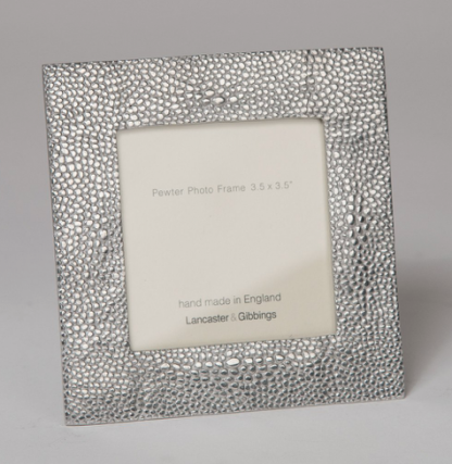 Lancaster & Gibbings Pewter Shagreen Frame 3.5"x 3.5"
