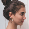 Claudia Bradby Cowrie Pearl Gold Plated Stud Earrings - Image 3