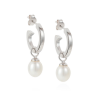 Claudia Bradby Biography Silver Pearl Hoop Earrings - Image 2
