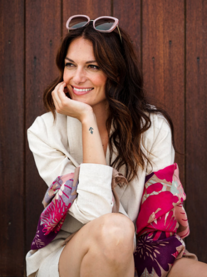 Powder Modern Floral Stone Print Scarf - Image 2