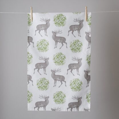 Thornback & Peel Stag & Mistletoe Tea Towel