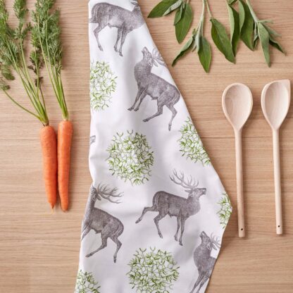 Thornback & Peel Stag & Mistletoe Tea Towel - Image 3