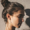 Helix Gold Plated Spiral Pearl Drop Earrings - Image 3