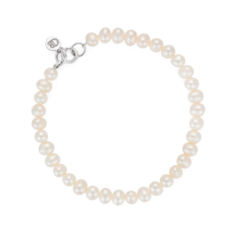 Claudia Bradby White Button Pearl Bracelet