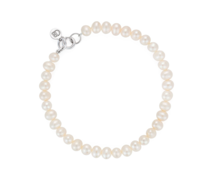 Claudia Bradby White Button Pearl Bracelet