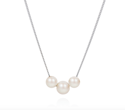 Claudia Bradby 3 White Pearl Abacus Necklace