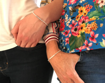 Claudia Bradby Abacus White Pearl Friendship Bracelet - Image 2