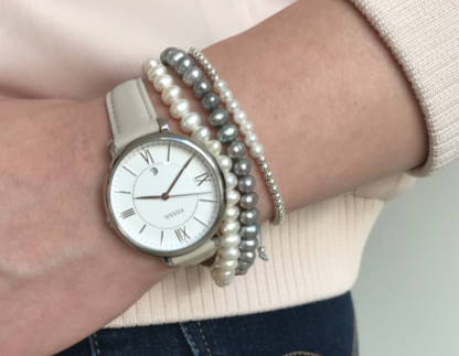 Claudia Bradby Abacus White Pearl Friendship Bracelet - Image 3