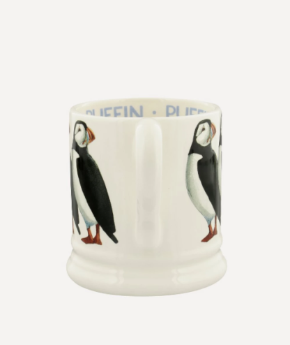 Emma Bridgewater Birds Puffin 1/2 pint mug at Gifted Boston Spa side view