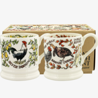 Emma Bridgewater Farmyard Birds Set Of 2 1/2 Pint Mugs Boxed