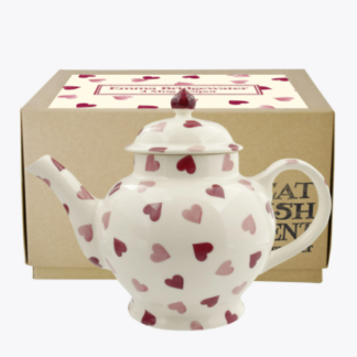 Emma Bridgewater Pink Hearts 4 Mug Teapot Boxed