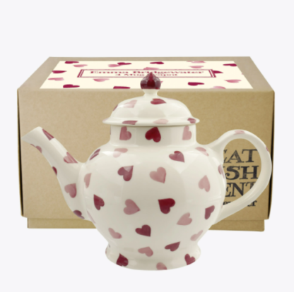 Emma Bridgewater Pink Hearts 4 Mug Teapot Boxed
