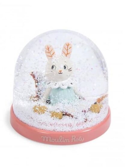 Moulin Roty Apres le Pluie Rabbit Snow Globe