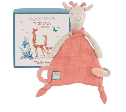 Moulin Roty Sous Mon Baobab Doudou Giraffe Comforter