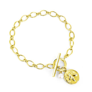 Claudia Bradby Honey bee gold coin toggle bracelet
