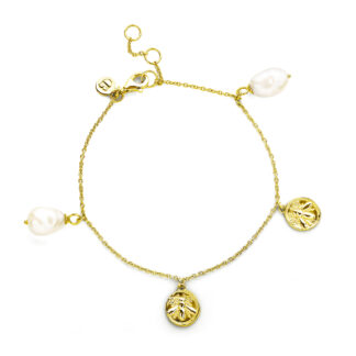 Claudia Bradby Honey bee charmed gold bracelet