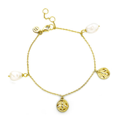 Claudia Bradby Honey bee charmed gold bracelet