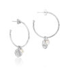 Claudia Bradby Honey bee charmed hoop earrings silver - Image 2