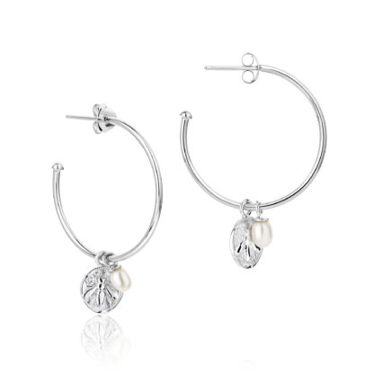 Claudia Bradby Honey bee charmed hoop earrings silver - Image 2