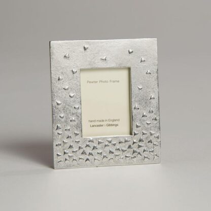 Lancaster & Gibbings Pewter FLOATING HEARTS MINI PHOTO FRAME (MEDIUM)