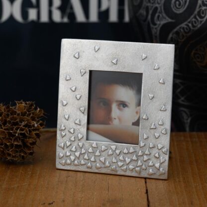 Lancaster & Gibbings Pewter FLOATING HEARTS MINI PHOTO FRAME (SMALL) - Image 2
