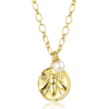 Claudia Bradby Honey bee gold charm necklace medium coin