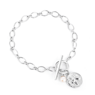 Claudia Bradby Honey Bee Silver coin toggle bracelet
