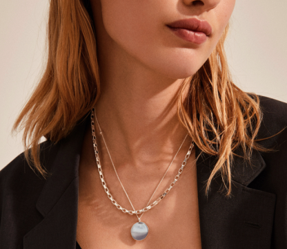 Pilgrim-Clarity Silver Double Necklace