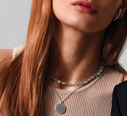 Pilgrim-Clarity Silver Double Necklace - Image 3