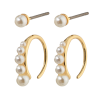 Pilgrim-Beauty Pearl Earring Set Gold - Image 2