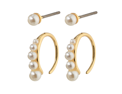 Pilgrim-Beauty Pearl Earring Set Gold - Image 2