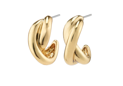 Pilgrim-Belief Twisted Hoop Earrings Gold - Image 2