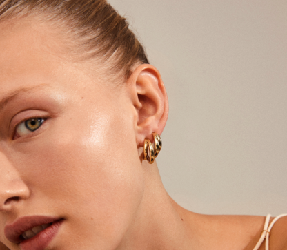 Pilgrim-Belief Hoop Earrings Gold - Image 2