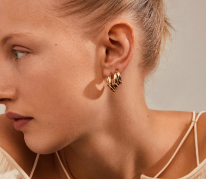 Pilgrim-Belief Hoop Earrings Gold - Image 3