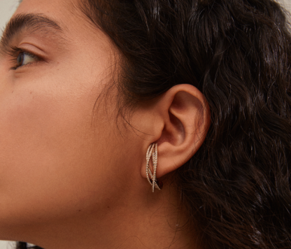 Pilgrim-Margot Large Earrings Gold with Crystal