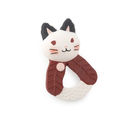 Moulin Roty Natural Rubber- Apres la Plume-Red Cape Cat (715371)