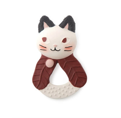 Moulin Roty Natural Rubber- Apres la Plume-Red Cape Cat (715371) - Image 2