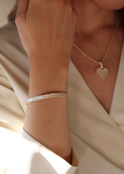 Tutti & Co Pearl Enamel Bangle Gold O - Image 3