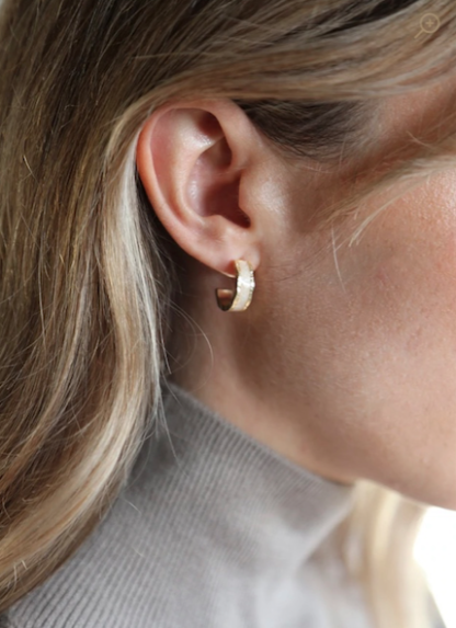 Tutti & Co Pearl Enamel Hoop Earrings Gold