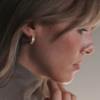 Tutti & Co Pearl Enamel Hoop Earrings Gold - Image 3