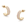 Tutti & Co Pearl Enamel Hoop Earrings Gold - Image 2