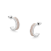 Tutti & Co Pearl Enamel Hoop Earrings Silver - Image 2