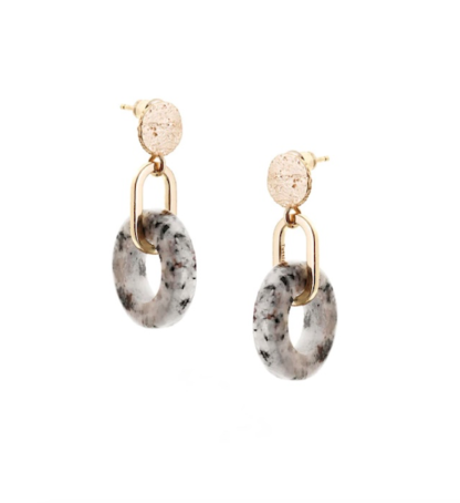 Tutti & Co Quartz Drop Earrings Gold - Image 2