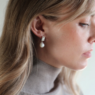 Tutti & Co Freshwater Pearl Earrings Silver