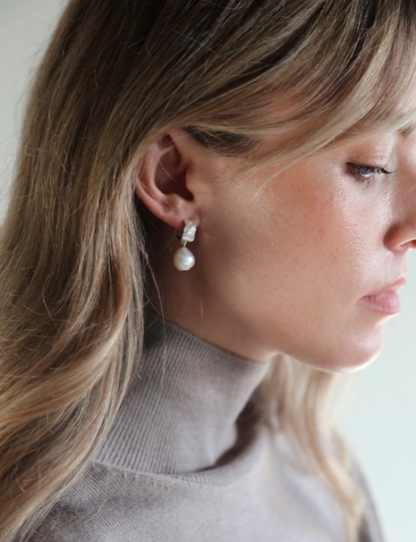 Tutti & Co Freshwater Pearl Earrings Silver