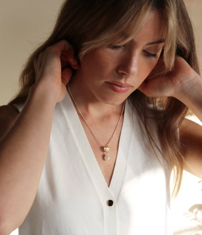 Tutti & Co Freshwater Pearl Necklace Gold