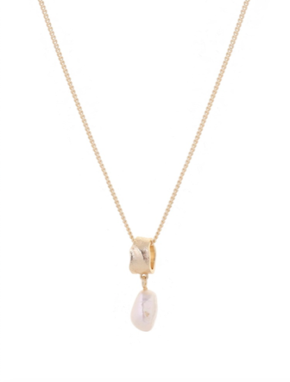 Tutti & Co Freshwater Pearl Necklace Gold - Image 3