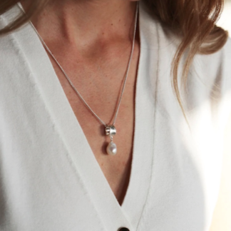 Tutti & Co Freshwater Pearl Necklace Silver